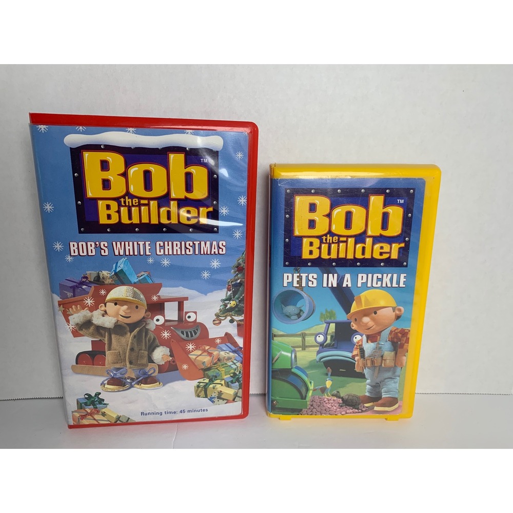 Bob the Builder VHS Lot Bobs White Christmas/Pets in a Pickle 2001 Clamshell Cs.